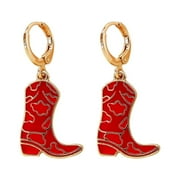 Bride Earrings Enamel Western Cowboy Boots Earrings Cowboy Pendant Earrings